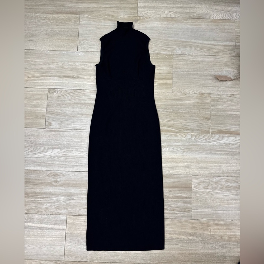 COS Black Knitted Maxi Dress, Size S